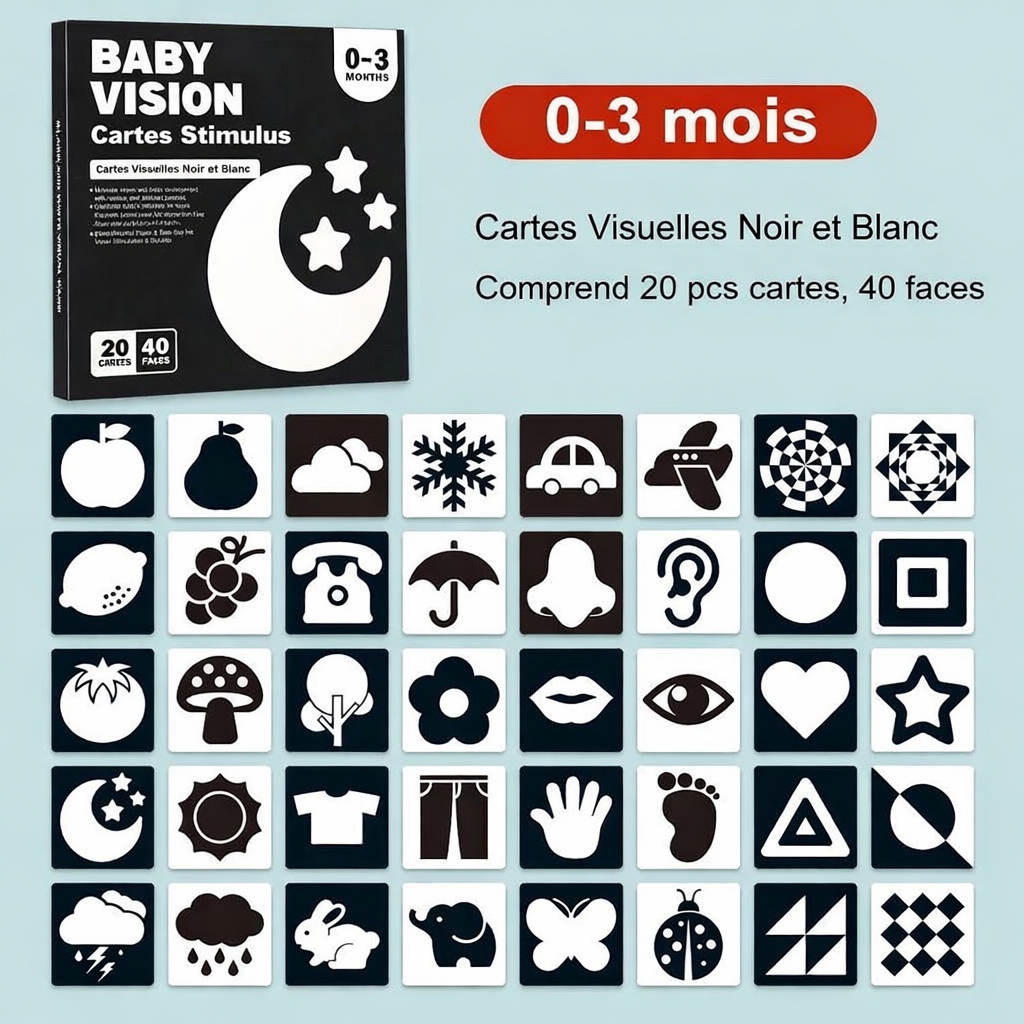 Cartes d’éveil contrastées